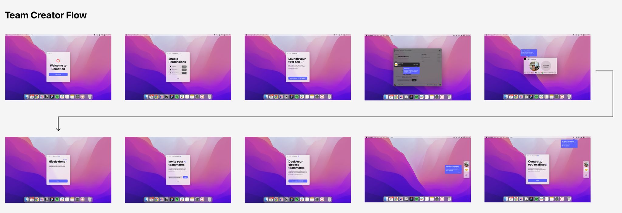 macOS onboarding design